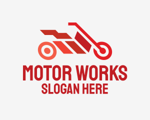 Motor - Red Motorbike Racing logo design