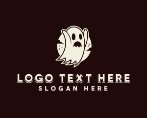 Moon - Spooky Ghost Haunted logo design