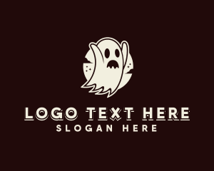 Scary - Spooky Ghost Haunted logo design