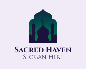 Aura Mosque Silhouette logo design