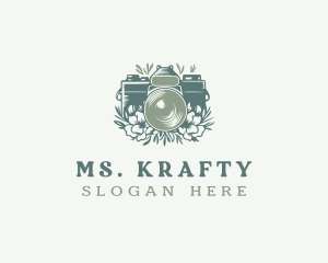 Floral Camera Photographer Logo