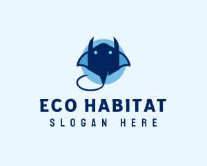 Biodiversity - Blue Manta Stingray logo design
