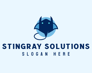 Blue Manta Stingray logo design