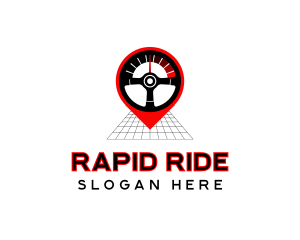 Steering Wheel Speedometer logo design