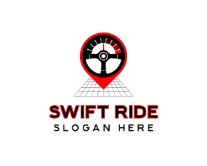 Steering Wheel Speedometer logo design