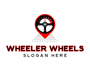 Steering Wheel Speedometer logo design