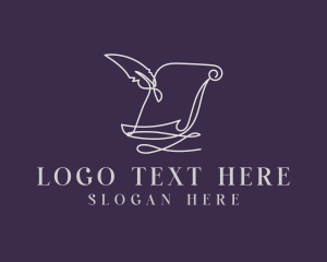 Feather - Old Legal Scroll logo design