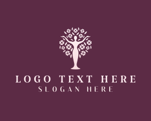 Yoga - Floral Wellness Woman logo design
