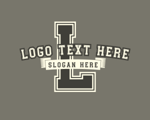League - Retro Varsity Team logo design