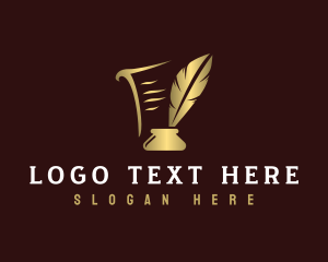 Pen - Quill Feather Ink logo design