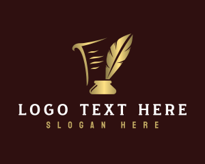 Feather - Quill Feather Ink logo design