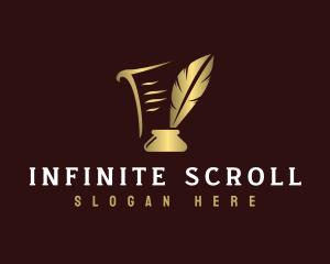 Scroll - Quill Feather Ink logo design