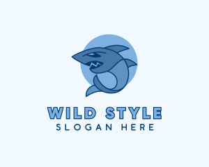 Angry Wild Shark logo design