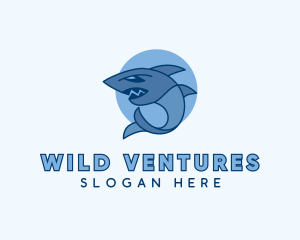 Wild - Angry Wild Shark logo design