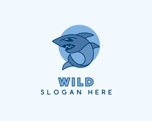 Angry Wild Shark logo design