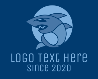 Blue Wild Shark Logo