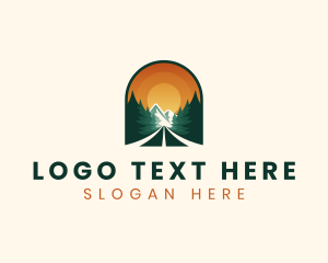 Hill - Pine Tree Forest Road logo design