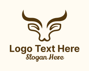 Cow - Minimalist Bull Livestock logo design