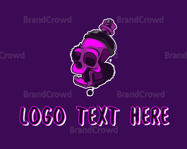 Purple Skull Spray Paint Logo