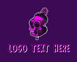 Hiphop - Purple Skull Spray Paint logo design