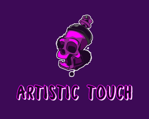 Purple Skull Spray Paint logo design