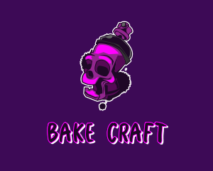 Purple Skull Spray Paint logo design