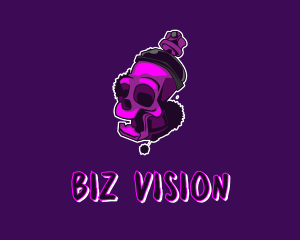 Purple Skull Spray Paint logo design