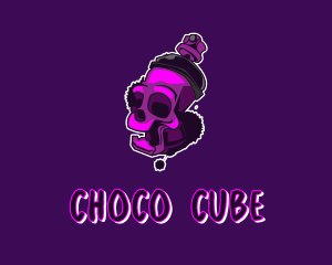 Creepy - Purple Skull Spray Paint logo design