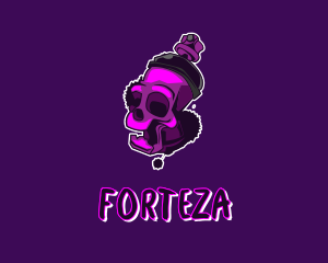 Purple Skull Spray Paint logo design