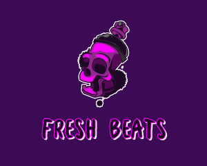 Hiphop - Purple Skull Spray Paint logo design