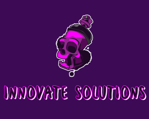 Graffiti Artist - Purple Skull Spray Paint logo design