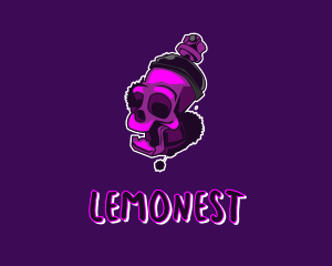 Hip Hop - Purple Skull Spray Paint logo design
