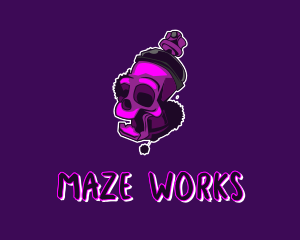 Purple Skull Spray Paint logo design