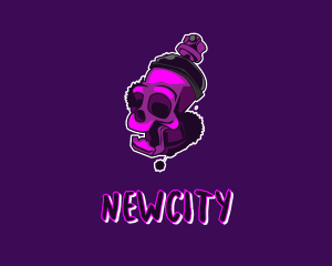 Purple Skull Spray Paint logo design