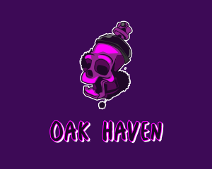 Purple Skull Spray Paint logo design