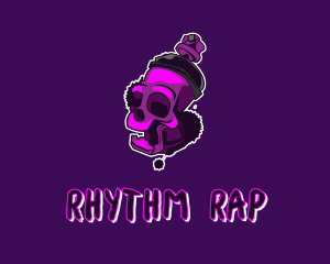 Rap - Purple Skull Spray Paint logo design
