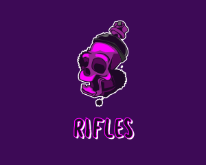 Online Game - Purple Skull Spray Paint logo design