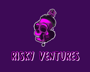 Dangerous - Purple Skull Spray Paint logo design