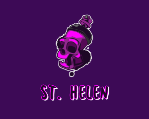 Purple Skull Spray Paint logo design