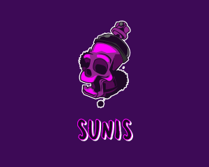 Purple Skull Spray Paint logo design