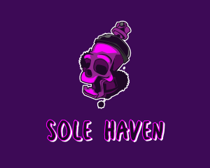 Purple Skull Spray Paint logo design