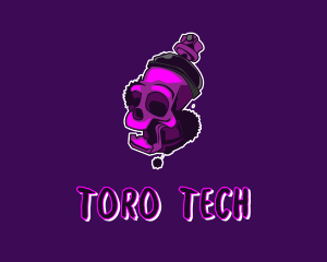 Purple Skull Spray Paint logo design