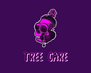 Purple Skull Spray Paint logo design