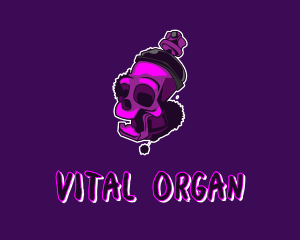 Purple Skull Spray Paint logo design