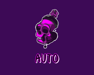 Rapper - Purple Skull Spray Paint logo design