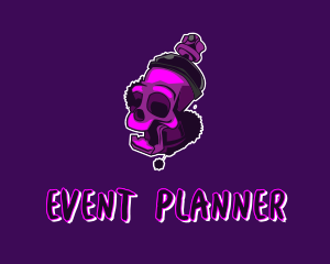 Skull - Purple Skull Spray Paint logo design