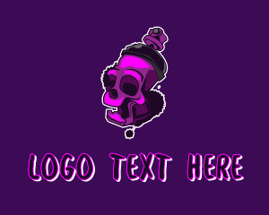 Death - Purple Skull Spray Paint logo design