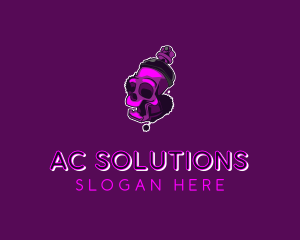 Purple Skull Spray Paint logo design