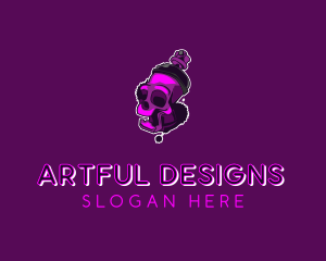 Purple Skull Spray Paint logo design