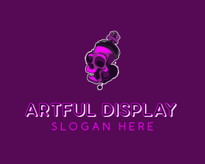 Purple Skull Spray Paint logo design